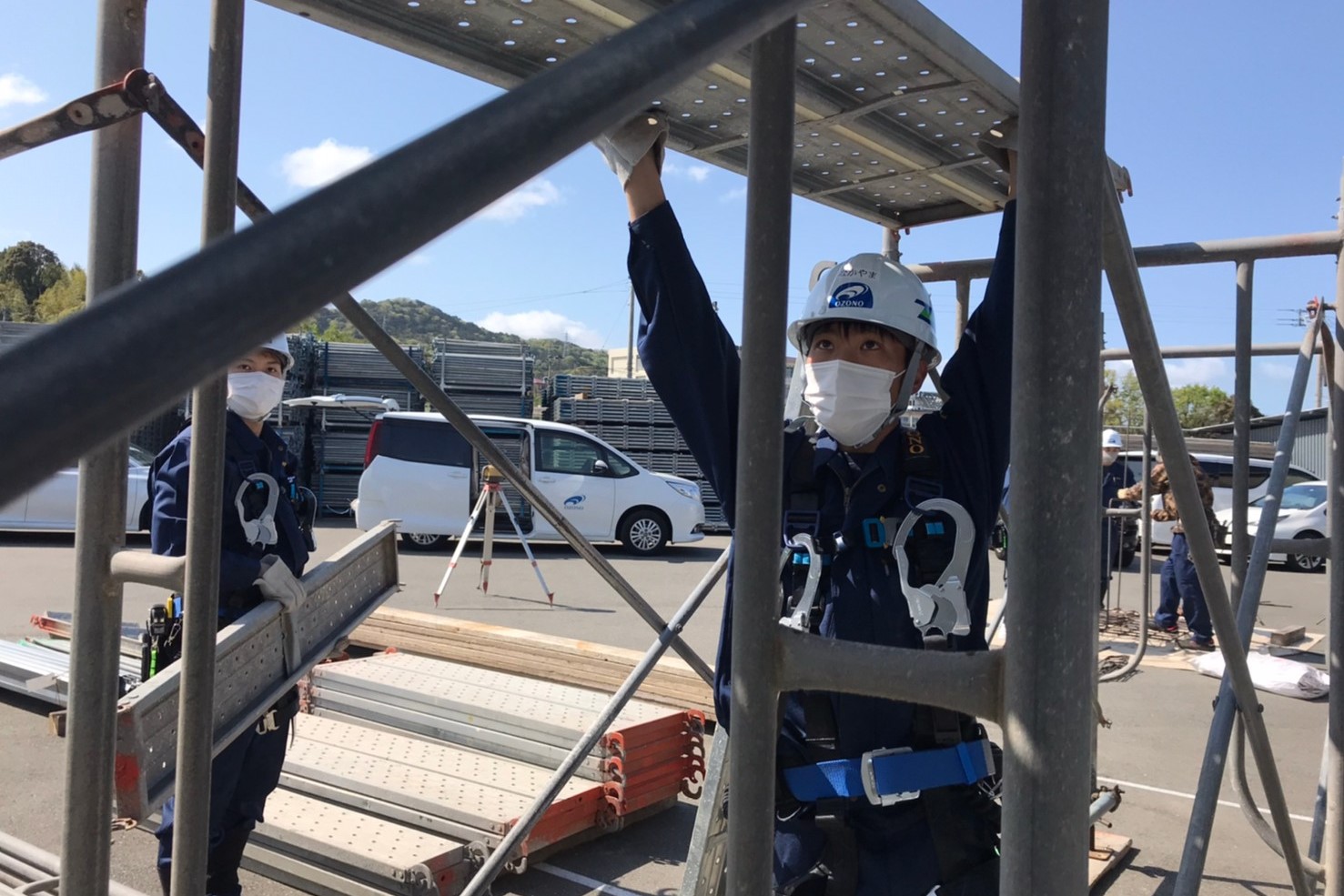 尾園建設　新入社員実地研修風景