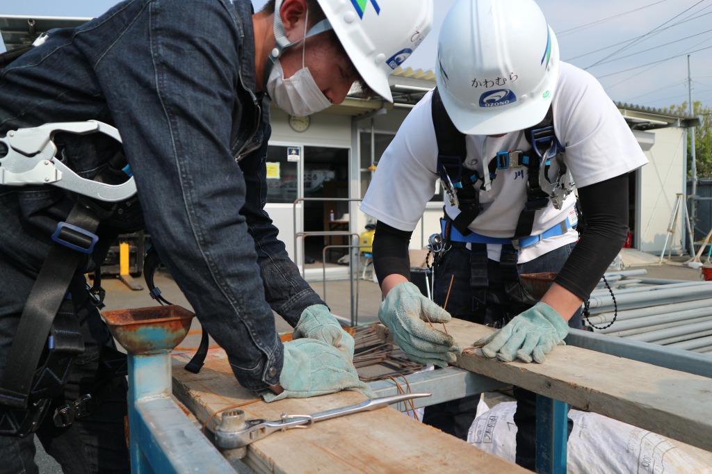 尾園建設　新入社員実地研修風景